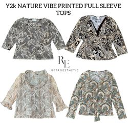 Y2k NATURE VIBE PRINTED FULL SLEEVE TOPS RE-3057