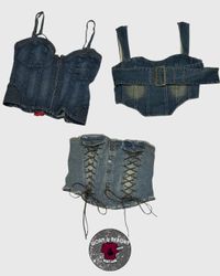 Y2K Denim Cami Tops 07 Pcs WR1327