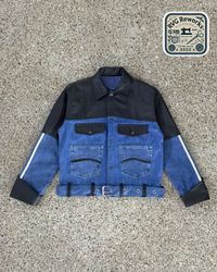 Upcycled Denim & Leather Sports Jacket