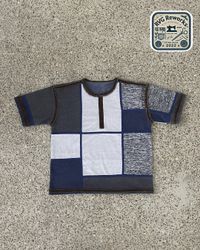 Upcycled Patchwork Henley Tee
