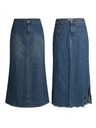 (FV-1238) Y2K Maxi Denim Skirts
