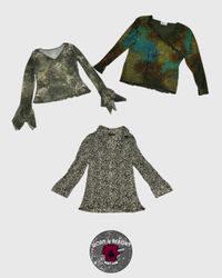 Y2K Long Sleeve Crop Top Shirt - 10 Pcs WR1329