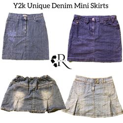 Y2K Unique Denim Mini Skirt RW-1818