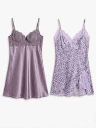 (FV-1241) Assorted Satin Lingerie Tops Lot of 5 - ..