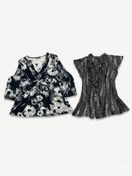 (FV-1245) Assorted Black and White Tops and Blouse..