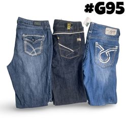 Y2K Marken bestickte Jeans (brands) Lucky, Rock Ro..