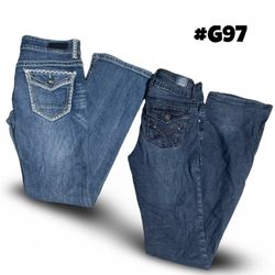 Y2K Embroidered Jeans (brands) Lee and Rock Roll e..