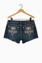 Y2K Embroided & Stones Denim Shorts || Listing 11