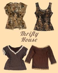 Mocha Y2K Aesthetic Tops(TH/352)