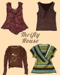 Vintage Neutral Y2K Gems Tops(TH/354)