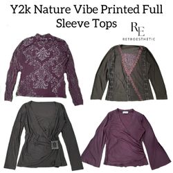 Y2k Nature Vibe Printed Full Sleeve Tops Re-3089