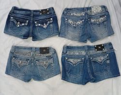 CR7767 Upcycled Miss Me Shorts