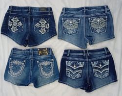 CR7768 Upcycled Y2K Mini Denim Shorts