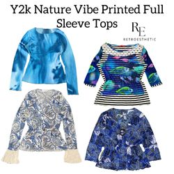 Y2K Oceanic Vibe Printed Full Sleeve Tops RE-3090