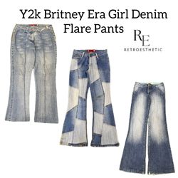 Y2K Britney Era Girl Denim Flare Jeans RE-3092