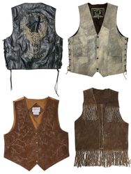 Y2K Leather & Suede Vest: TM-014