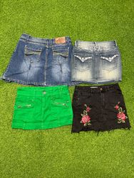 Yv310 Y2K Style Denim Mini Skirts