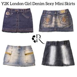 Y2K London Girl Denim Sexy Mini Skirts RW-1830