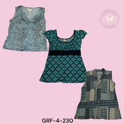 Y2K Vibe Printed Poly Bluse – Retro Chic (GRF-4-23..