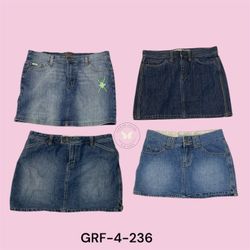 Y2K Denim Mini Skirt – Low Rise Vintage Wash (GRF-..