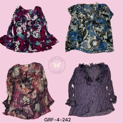 Blue Poly Blouse Y2K Style – Lightweight Casual Wo..