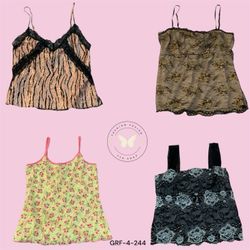 Y2K Ribbed Cami Top – Slim Fit Spaghetti Strap Cro..