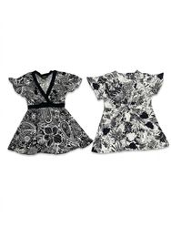 (FV-1256) Vintage Y2K Monochrome Floral & Paisley ..