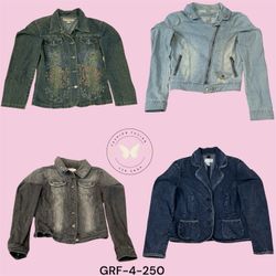Y2K Retro Denim Jacket for Women & Men – Washed Bl..