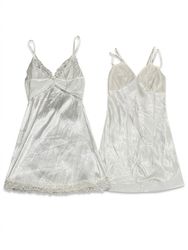 (FV-1253) Luxury Silk Satin & Scalloped Lace Trim ..