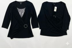 (FV-1257) Chic Minimalist All Black Bodycon Evenin..