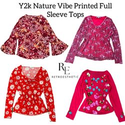 Y2k Nature Vibe Printed Full sleeve Tops Re-3096