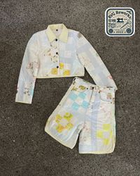 Upcycled Quilted Crop Jacket & Shorts Co-ord Set
