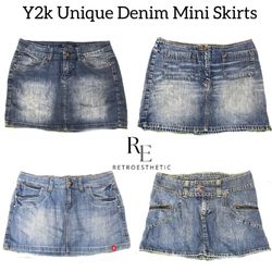Y2k Unqiue Denim Mini Skirts Re-3097