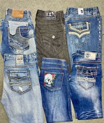 Jeans ricamati Y2K per uomini