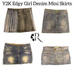 Y2k Edgy Girl Denim Mini Skirt RW-1836