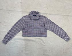 Upcycled Ralph Lauren Rüschensaum Crop Tops Y2K