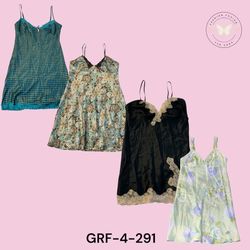 Y2K Printed Slip Dress – Vintage Aesthetic Satin M..