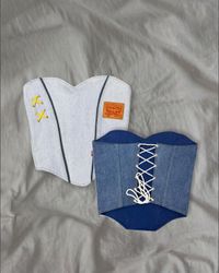 Upcycled Levi's Denim Lace-Up Top