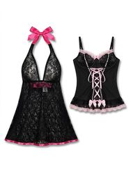 (FV-1274) Mixed Lot Y2K Grunge Coquette Lace Babyd..