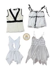 Y2K White Lace Trim Tops 10 pcs At 807