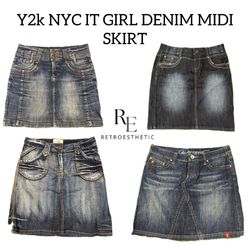 Y2k NYC IT GIRL DENIM MIDI SKIRT RE-3102