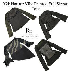 Y2k Nature Vibe printed Full Sleeve Tops Re-3103