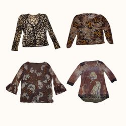 Y2K Grunge Fairycore Sheer & Patterned Top Bundle
..