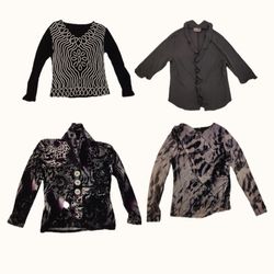 Y2K Dark Aesthetic & Grunge Patterned Top Bundle
 ..