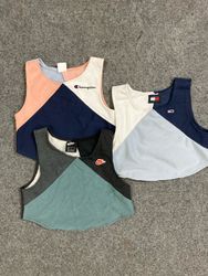 Upcycle Branded Sweat Cropped Tops