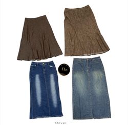 Denim Long Skirt – Stylish High Waist Maxi Skirt f..