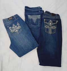 CR7865 Y2K Flare- und Straight-Jeans