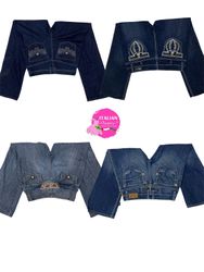 Y2K back embellished flared jeans