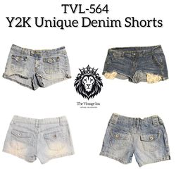 Y2K Unique Denim Shorts (TVL-564)
