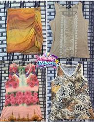 Y2K Vintage Printed & Mesh Tank Top Mix – Floral, ..